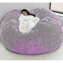 (Purple, 180x90cm) Sofá Saco Grande para Adultos e Crianças, Cobertura Lavável 135x65cm, Veludo Macio para Quarto e Sala
