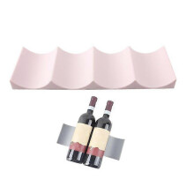(pink) Flaschenablage für Kühlschrankschrank, gewelltes Rillendesign mit Anti-Rutsch-Funktion, platzsparender Organizer für 10 Flaschen