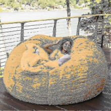(yellow, 135 x 65cm) Large Bean Bag Chair with Washable Cover, 135x65cm Flannel Surface for Leisure Sofa Use