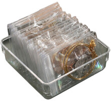 (B) Jewellery Storage Box, Large Capacity Anti-oxidation PS Organiser for Necklace Bracelet Ring, With Sealed Bags for Desktop Home Living Room