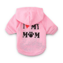 (Pink, L) Pull à capuche brodé pour chiots et chatons, laine rose douce, pour animaux de moins de 1,5 kg, vêtement quotidien printemps début été