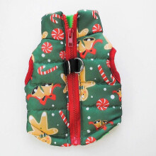 (XS) Doudoune d'hiver coupe-vent pour petits chiens, en polyester, avec fermeture éclair et anneau en D.
