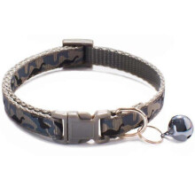 (Gray, 10pcs) Hondenhalsband, camouflage patroon, met bel, verstelbaar 19-32cm, 1,0cm breed, voor honden katten puppy's