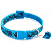 (Purple, 10pcs) Hondenhalsband, camouflage patroon, met bel, verstelbaar 19-32cm, 1,0cm breed, voor honden katten puppy's