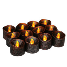 (Concave section) Liekittömät tuikkukynttilät, 12 kpl, kodin sisustukseen, juhliin, meditaatioon, halloweeniin
