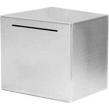 (15*15*15cm) Biggest Security Piggy Bank, Stainless Steel 12x12x12cm Large Capacity Non-removable Coin Saving Pot for Adults and Children