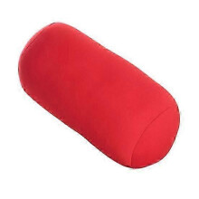 (red) Cilindervormig kussen, microbead rolkussen, afneembaar wasbaar polyester hoes, nek- en lendensteun, voor thuis reizen kantoor auto vliegtuig