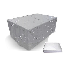 (350x260x90cm) Vedenpitävä ulkoterassikalustesetin suojus tuoleille ja pöydälle, hopeanvärinen musta PVC