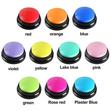 (pink) Bouton vocal enregistreur pour animaux de compagnie, buzzer de dressage pour chien avec enregistrement vocal de 30 secondes, coque en ABS