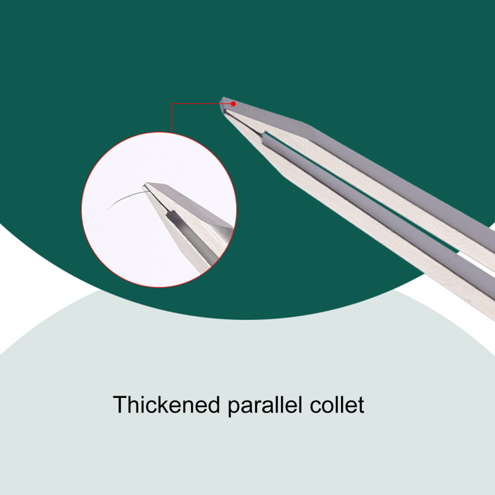 Hue-Grain (Pearl Nickel) Stainless Steel Slant Tweezers For Hair & Splinter Removal