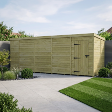 20 x 9 Pent Shed Tanalised (Single Door, No Windows)