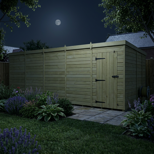 20 x 9 Pent Shed Tanalised (Single Door, No Windows) 2