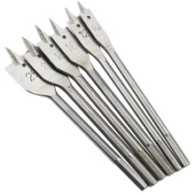 6Pcs Flat Spade Drill Bit Set 10-25mm Three Point Positioning Carpentry Boring Bits for Door Lock Hole Opening