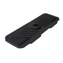 (Black) Kraanspatmat, siliconen, schuin ontwerp, spatbestendige afwatering, voor keuken, badkamer, wasruimte, camper