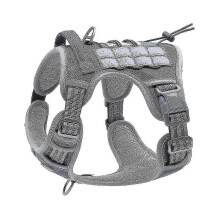 (Grey, s) Taktický postroj pre psov, nastaviteľný, odolný, s reflexnými prvkami, veľkosť L, pre stredné a veľké plemená psov