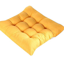 (Yellow) Vierkante stoelkussen, 40x40cm, getuft antislip warm zitkussen voor eetkamer, woonkamer, kantoor, wasbaar met de hand