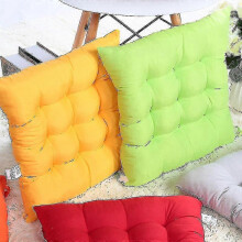 (Orange) Vierkante stoelkussen, 40x40cm, getuft antislip warm zitkussen voor eetkamer, woonkamer, kantoor, wasbaar met de hand