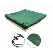 (green, 180x180cm) Pokrywa piaskownicy ze ściągaczem, wodoodporna tkanina poliestrowa 420D powlekana PVC, chroniąca przed kurzem