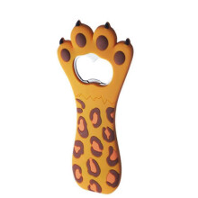 (yellow leopard print) Abridor de Garrafa com Garras de Gato Magnético para Frigorífico, Ímã Forte, Design Prático e Macio