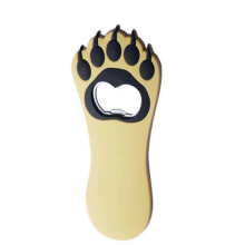(beige paws) Katklauw magneet flesopener, met ingebouwde sterke magneet voor bevestiging aan koelkast, zacht handvat, voor het openen van bierdoppen
