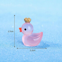 (L-LPink, 30pcs) Miniaturowa fluorescencyjna ozdoba w kształcie kaczki w kształcie korony, figurka z żywicy w stylu pasterskim, 10/20/50 szt.