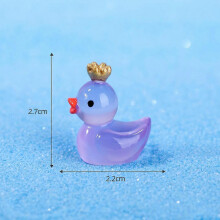 (L-Purple, 10pcs) Miniaturowa fluorescencyjna ozdoba w kształcie kaczki w kształcie korony, figurka z żywicy w stylu pasterskim, 10/20/50 szt.