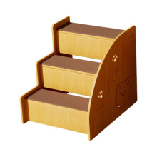 (3 step) Wooden 2 Step Dog Stairs, Lightweight Non Slip Pet Slope Stairs for Couches Beds, Reinforced Support for Older Small Dogs