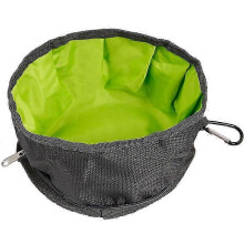 (gray) Collapsible Dog Bowl for Travel, Portable Folding Water Dish with Carabiner