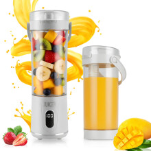 Portable Blender 600ml, USB Rechargeable Mini Blender with 12 Blades, Cordless Smoothie Maker Cup for Protein Shakes, Fruit Juice, Home Gym Office
