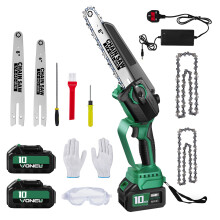 6 Inch & 8 Inch Portable Cordless Electric Chainsaw with 2 Batteries