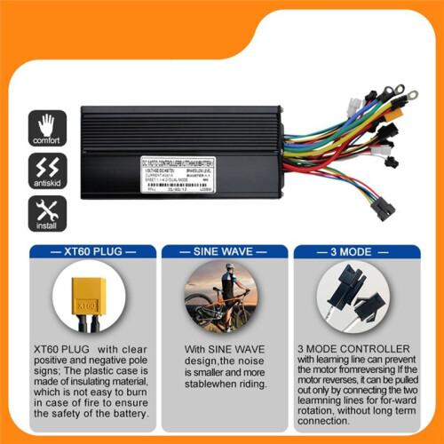 48V 72V E-Bike 40A 1000W-2000W Three Mode Sine Wave Controller for Electric Bicycle Ebike E-Scooter 2