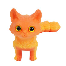 (sunset) Interactive 3D Print Cats Figurine Toy, Flexible Articulated Joint, Child Safe Plastic, 12cm Pocket Size for Office Desk Decoration
