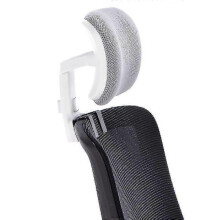 (silver gray and white) Ergonomische bureaustoelhoofdsteun, universeel verstelbaar steunkussen, zwart en grijs, 700 g, kunststof, zachte sponsvulling