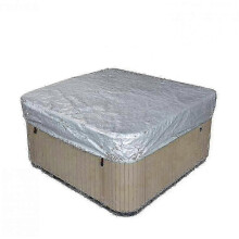 (sliver, 218*218*30cm) Wasserdichte, quadratische Whirlpoolabdeckung, 210D Oxford-Gewebe, silberplattiert, wetterfest, faltbar