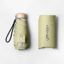 (Matcha Green) Reisparaplu met UV-bescherming UPF 50+ voor regen en zon, compact en draagbaar, 92 cm