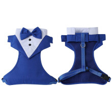 (Navy Blue, S) Hondentuigje met cartoon bijenthema, verstelbaar, ademend en anti-trek tuigje van polyester voor kleine en grote honden, zwart, maat S