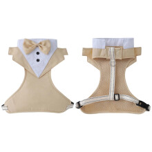 (apricot, S) Hondentuigje met cartoon bijenthema, verstelbaar, ademend en anti-trek tuigje van polyester voor kleine en grote honden, zwart, maat S