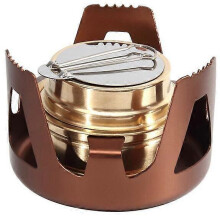 (Brown Stove) Réchaud à alcool portable mini, alliage d'aluminium monobloc ultraléger, pour cuisson en randonnée et camping extérieur