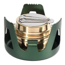 (Olive Green Stove) Réchaud à alcool portable mini, alliage d'aluminium monobloc ultraléger, pour cuisson en randonnée et camping extérieur