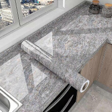 (Marble HYS, 80cmx300cm) Zelfklevend behang met marmerlook, 80 cm breed, waterdicht vinyl contactpapier voor keuken en interieur.