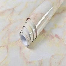 (Marble Light Yellow, 60cmx300cm) Papel de Parede Autoadesivo Mármore 80cm Largura Vinílico Impermeável para Cozinha e Decoração