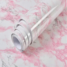 (Marble Light Pink, 40cmx100cm) Papel de Parede Autoadesivo Mármore 80cm Largura Vinílico Impermeável para Cozinha e Decoração