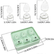 (Green) Forma de Gelo Silicone Plug Anus Três Tamanhos Compatível Copos Festas Bares Drinks