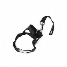 (Black, M) Muilkorf voor huisdieren, Halti-stijl hoofdhalsband met verstelbare nylon trainingsriem tegen trekken aan de riem
