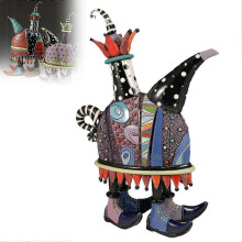 (Black) Handgemaakte decoratieve theepotsculptuur, hars, kleurrijk/zwart, 13,5 x 18,5 x 9,5 cm, interieurdecoratie, 298 g