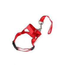 (Red, 2X) Muilkorf voor huisdieren, Halti-stijl hoofdhalsband met verstelbare nylon trainingsriem tegen trekken aan de riem