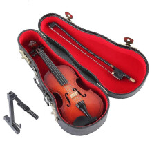 (12cm) Speelbare miniatuurviool, handgemaakt houten verzamelobject, meerdere maten, decoratie voor thuis kantoor muziekkamer