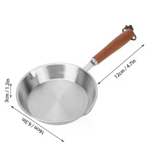 (16cm) 12 cm 16 cm ruostumattomasta teräksestä valmistettu paistinpannu, induktio, yhteensopiva massiivipuukahvan kanssa