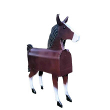 (Horse) Cassetta postale in metallo a forma animale, resistente alle intemperie, per giardino esterno e fattoria