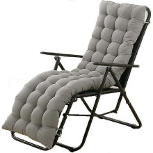 (Gray, 175x48x8cm) Almofada para Espreguiçadeira Compatível com Móveis de Jardim, Poliéster, 155x48x8cm, Preto Vermelho Cinza Azul Marinho